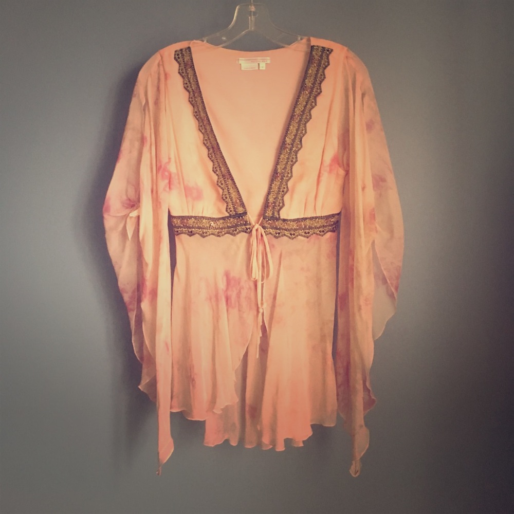 To the max Stevie nick flowing pink the dye blouse